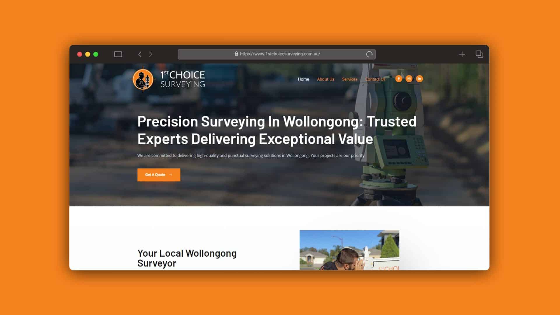 1st Choice Surveying Website - AF Designs Wollongong