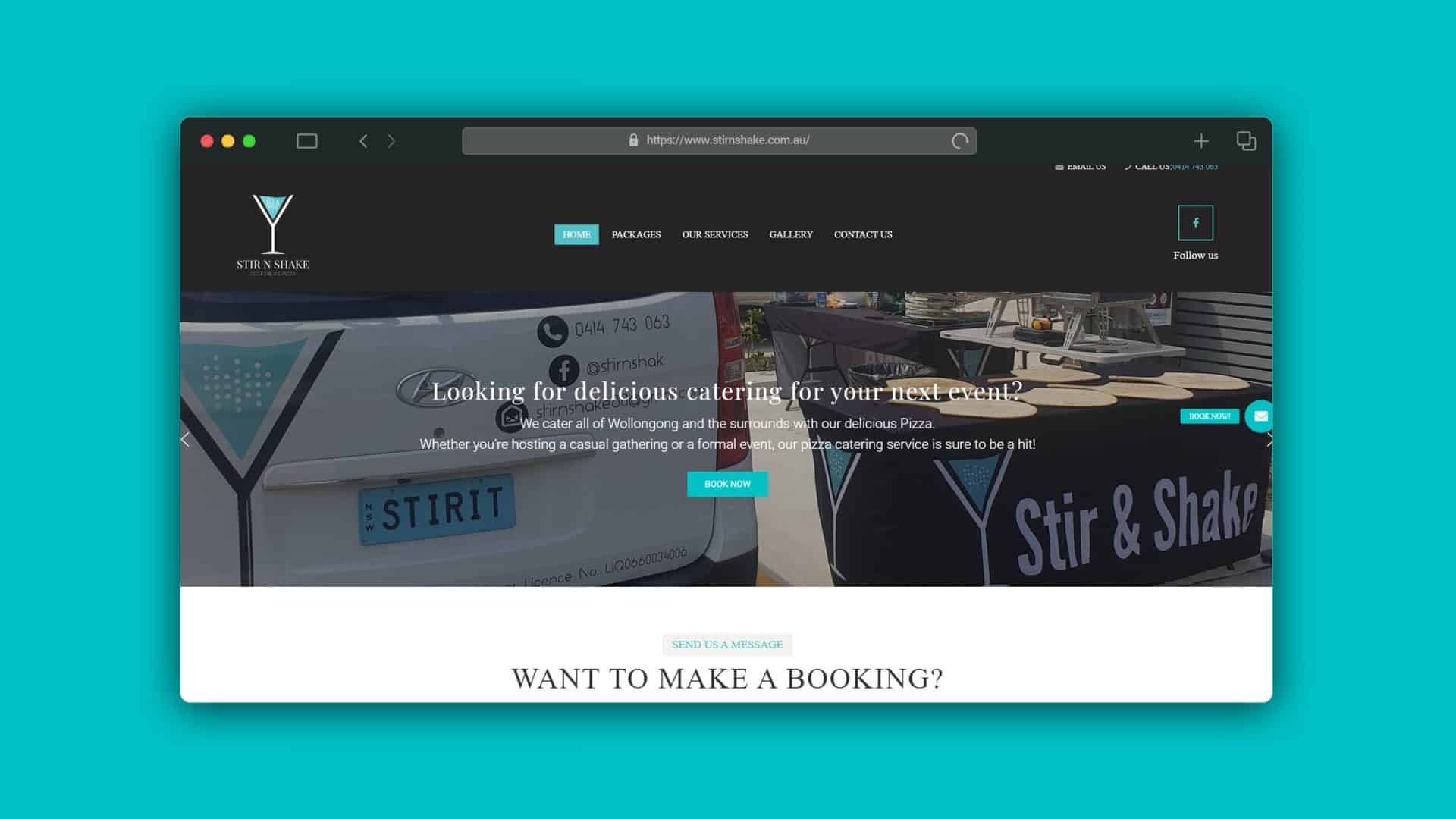 Stir N Shake Website - AF Designs Wollongong