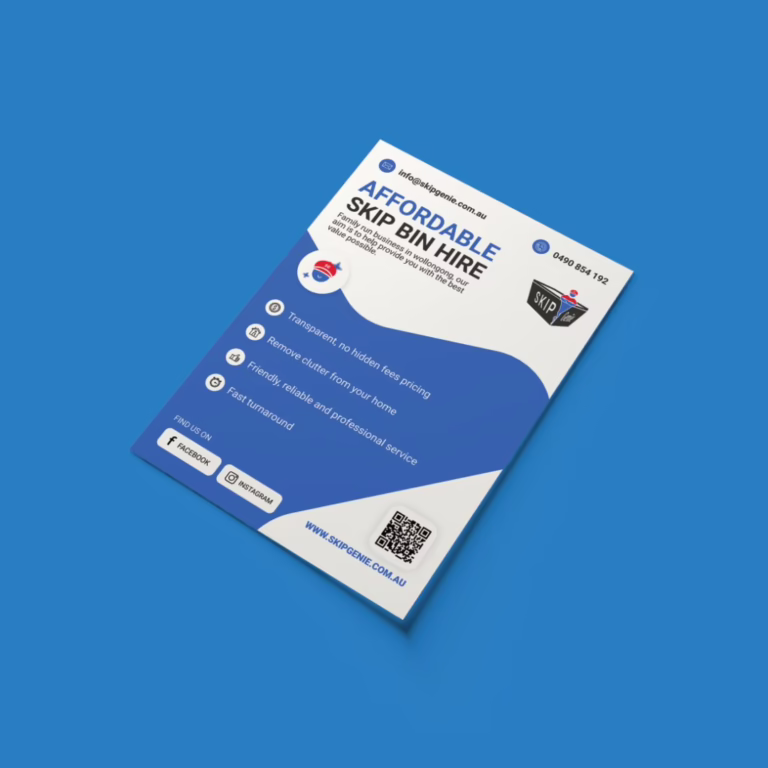 Flyer design for Skip Genie Wollongong